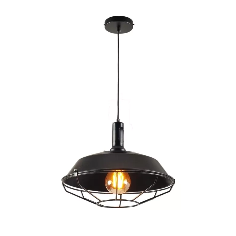 Pendente Tennessee 46x31cm Aço e Madeira Preto e Preto - AVANT