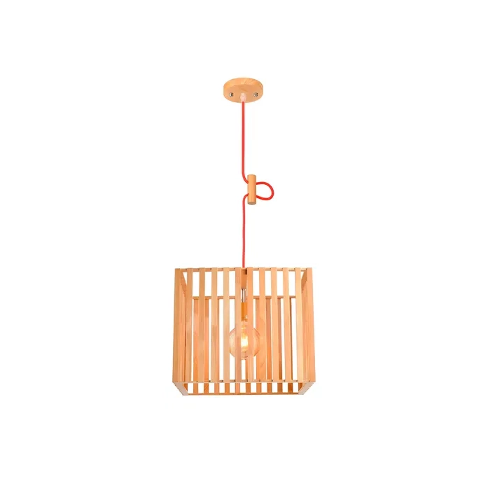 Pendente Rústico Madeira Design Moderno 46cm Cor Madeirado - AVANT