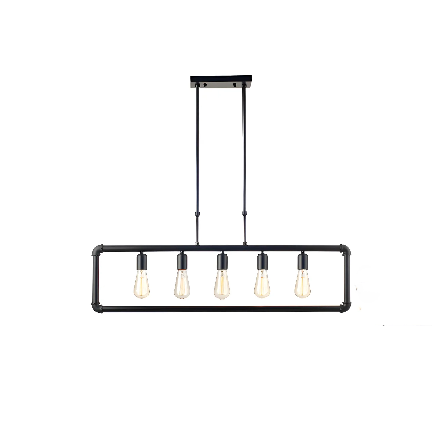 Pendente De Aço 5 Lâmpadas Preto Fosco - AVANT
