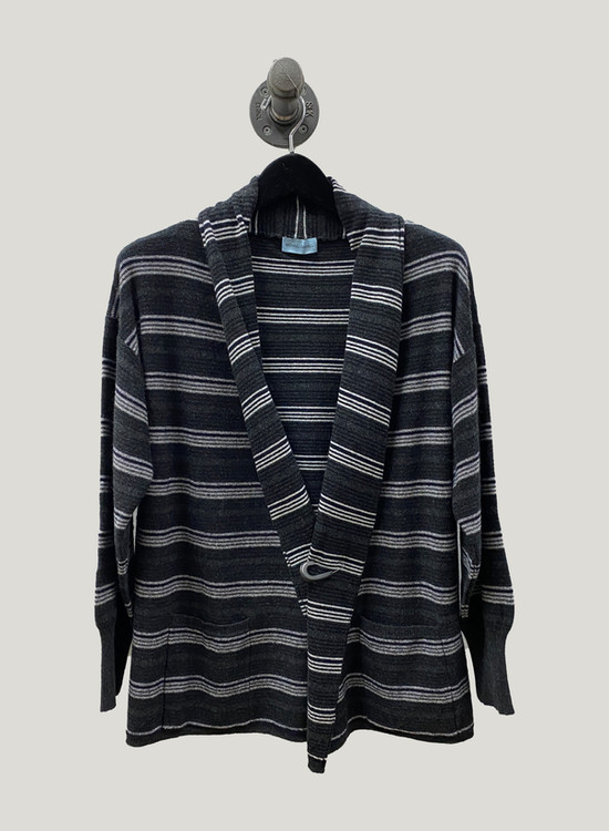 Gray and black striped NONNA cardigan