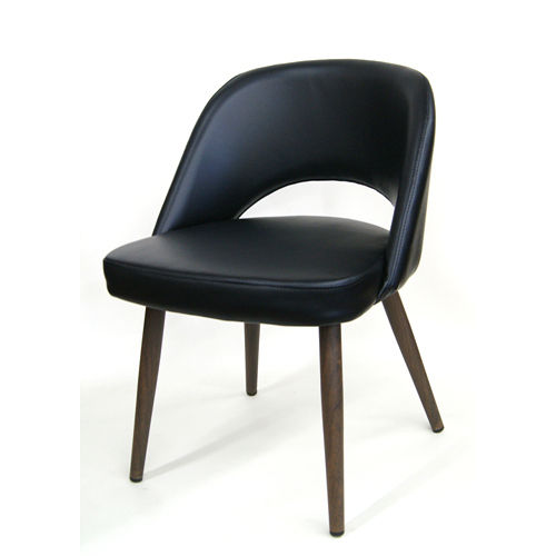 Thumbnail: Metal Dining Chair - black vinyl