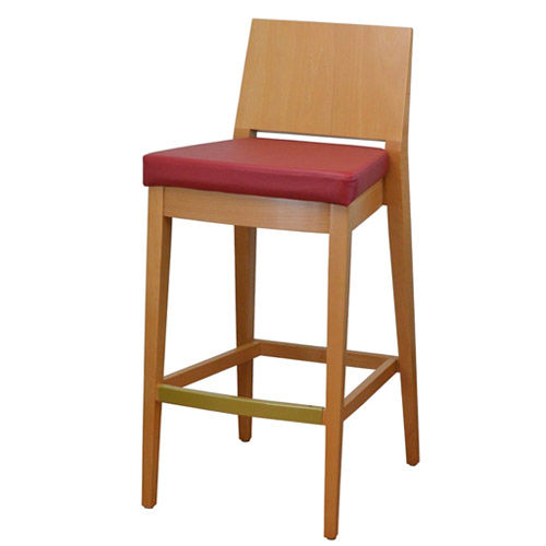 Thumbnail: Square Back Beechwood Bar Chair