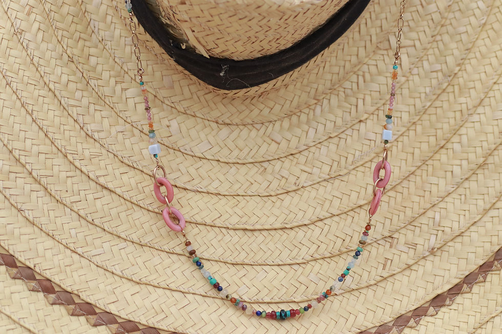 Vintage glass and gemstone necklace