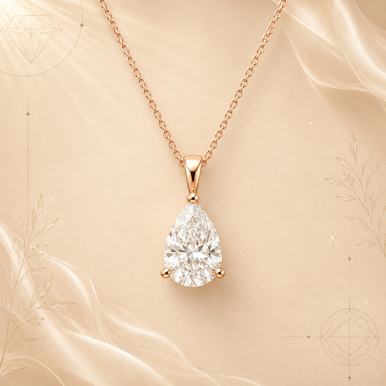 Pear Solitaire Diamond Pendant