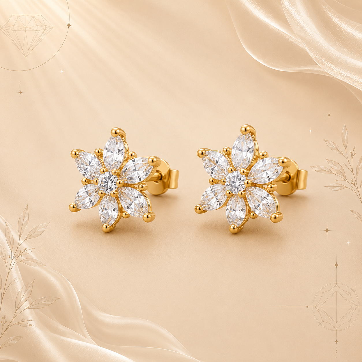 Petal Spark Diamond Studs