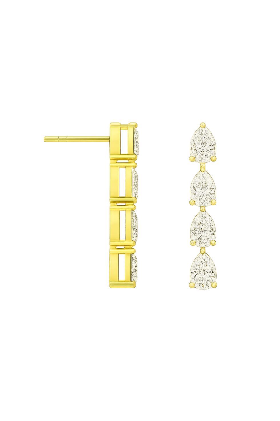 Thumbnail: Cascading Pear Diamond Earrings