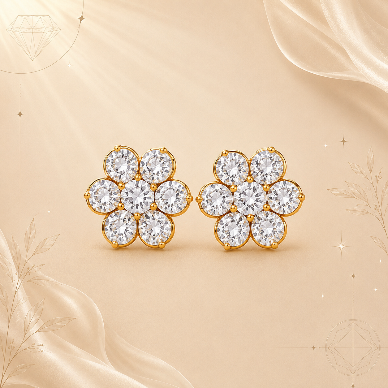 Floral Bloom Diamond Studs