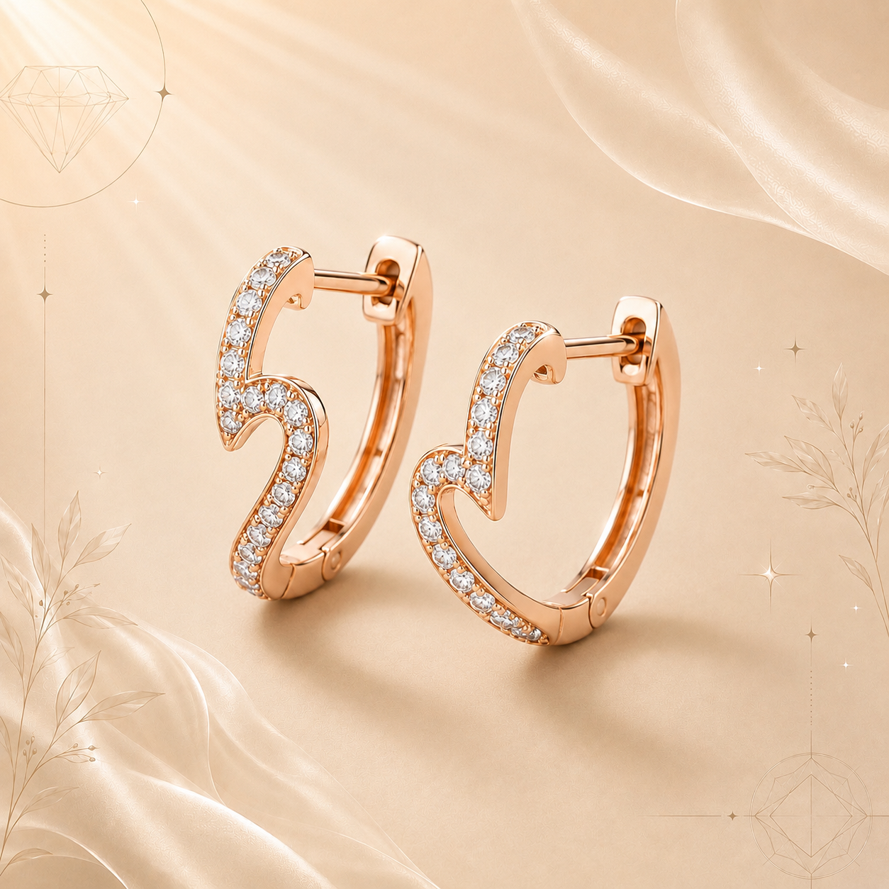 Heart Aura Diamond Hoops