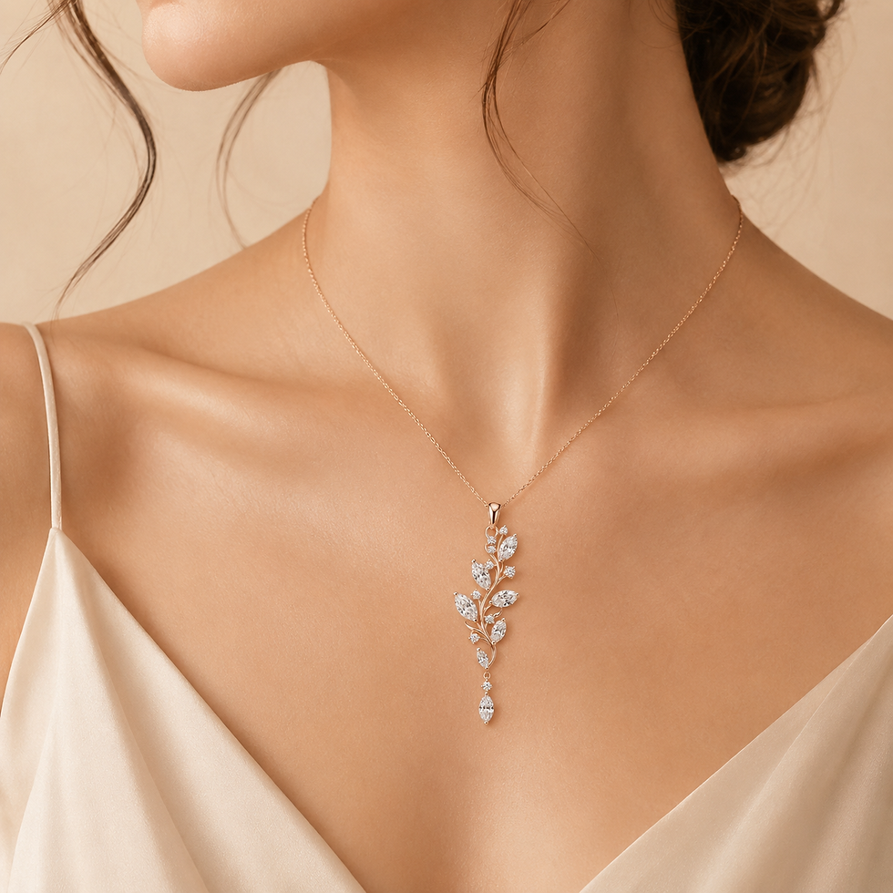 Thumbnail: Vine Drop Diamond Pendant