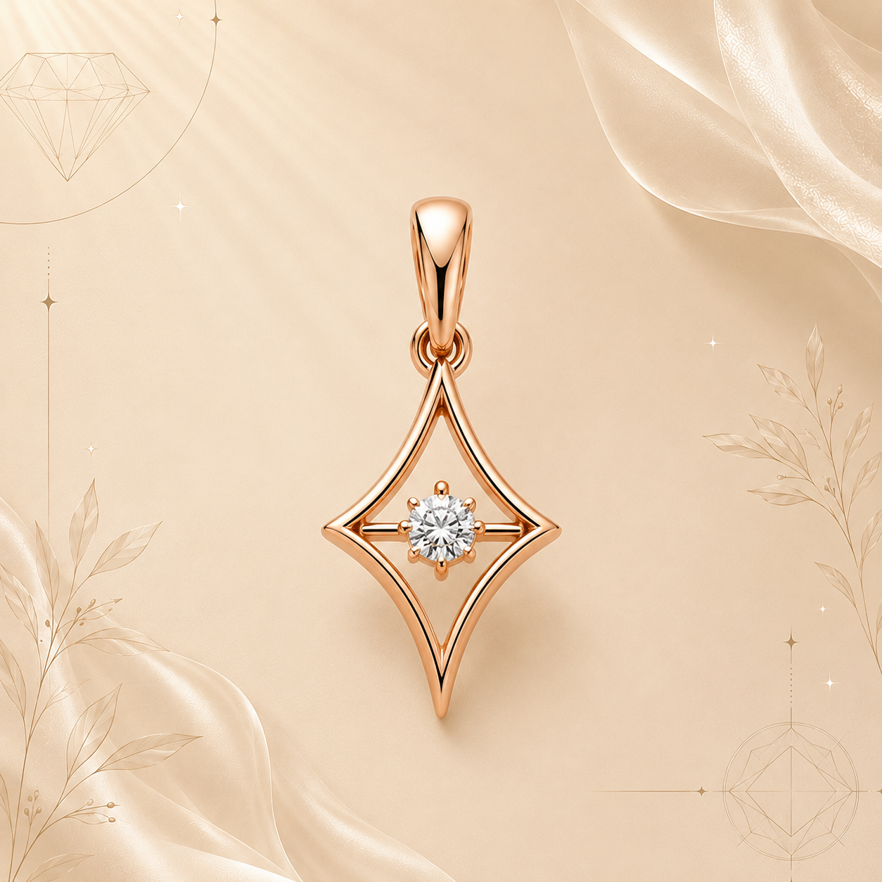 Radiant Star Diamond Pendant