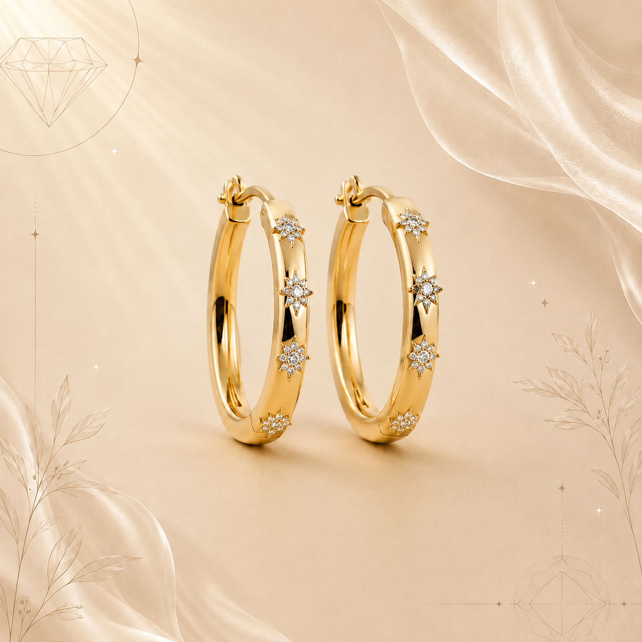 Stellar Burst Diamond Hoops