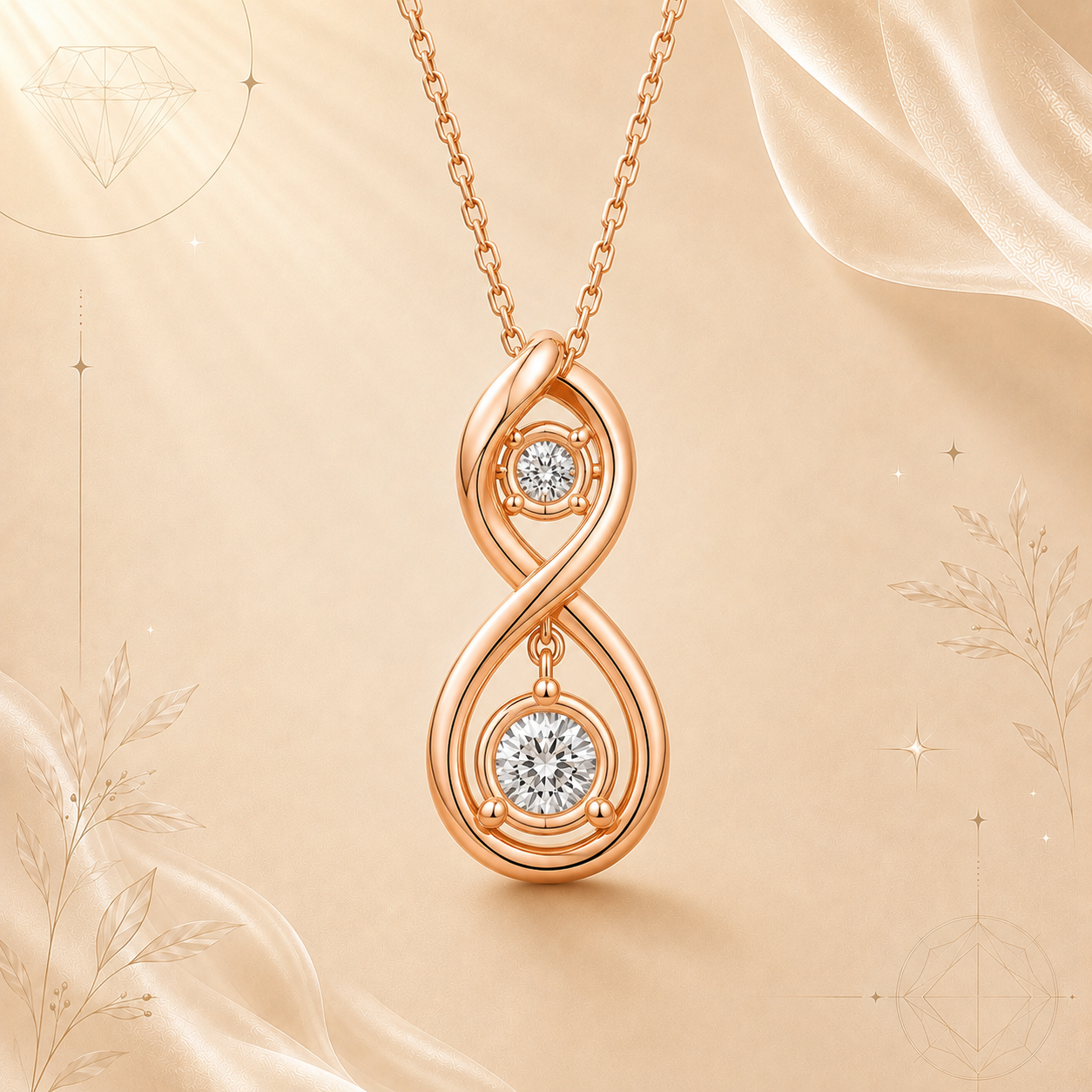 Twin Infinity Diamond Pendant