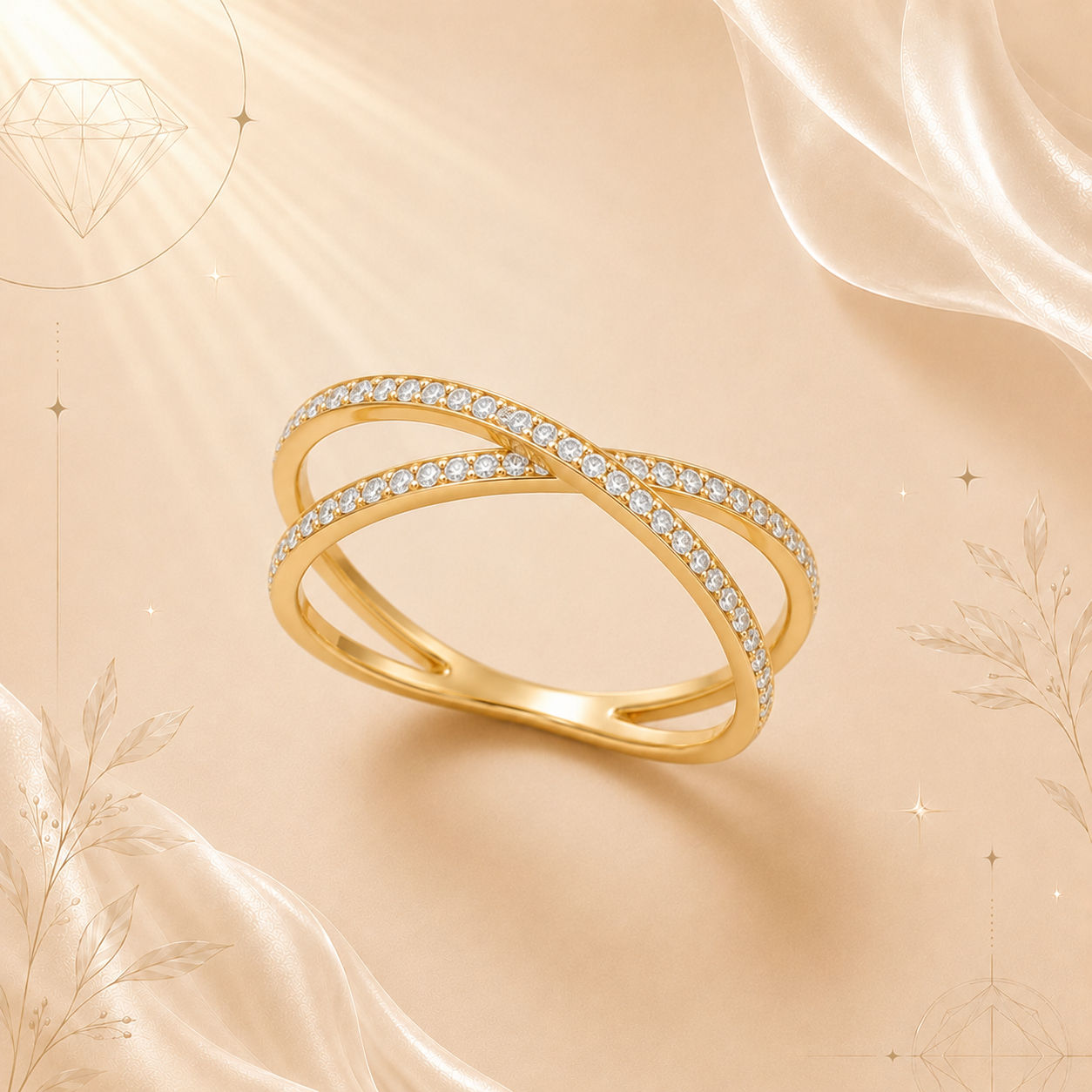 Opaline Infinity Diamond Ring