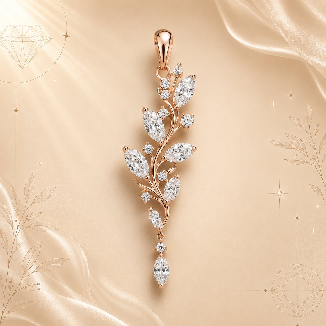Vine Drop Diamond Pendant