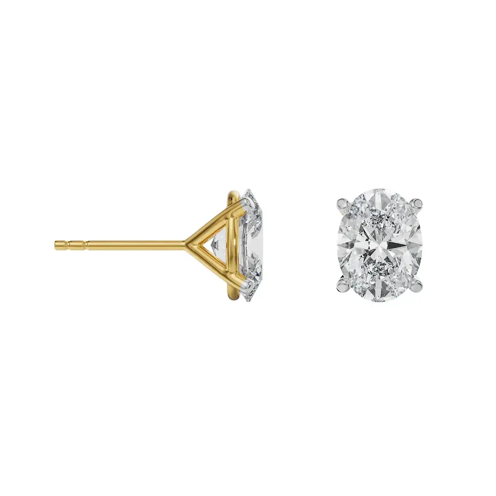 Thumbnail: Oval Solitaire Diamond Studs