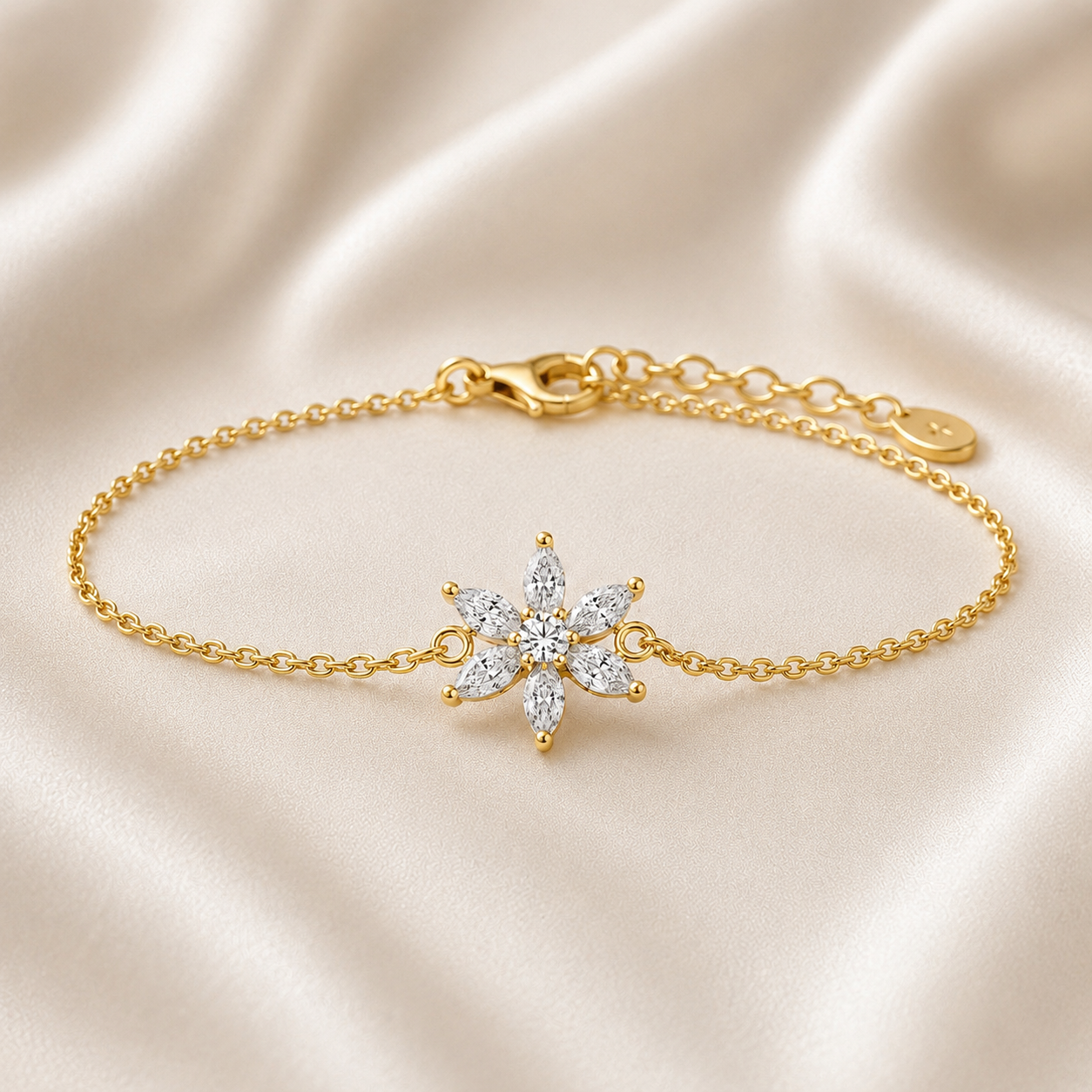 Marquese Petal Diamond Bracelet