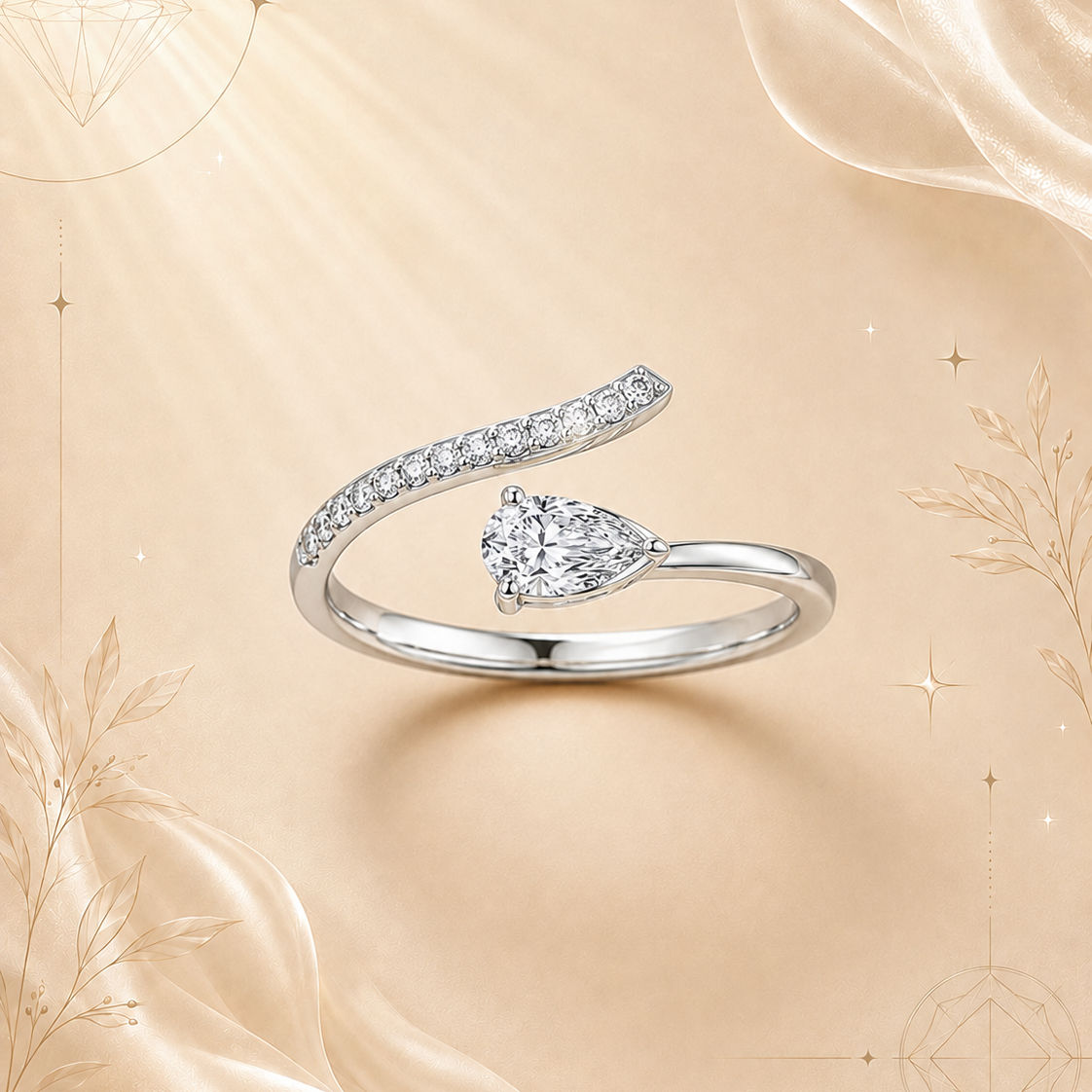 Pearl Drew Diamond Ring