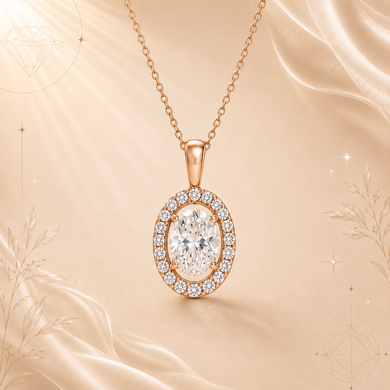 Oval Orbit Diamond Pendant