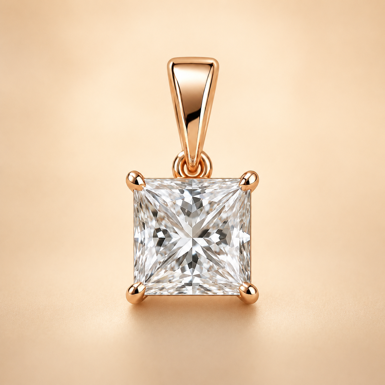 Princess Solitaire Diamond Pendant