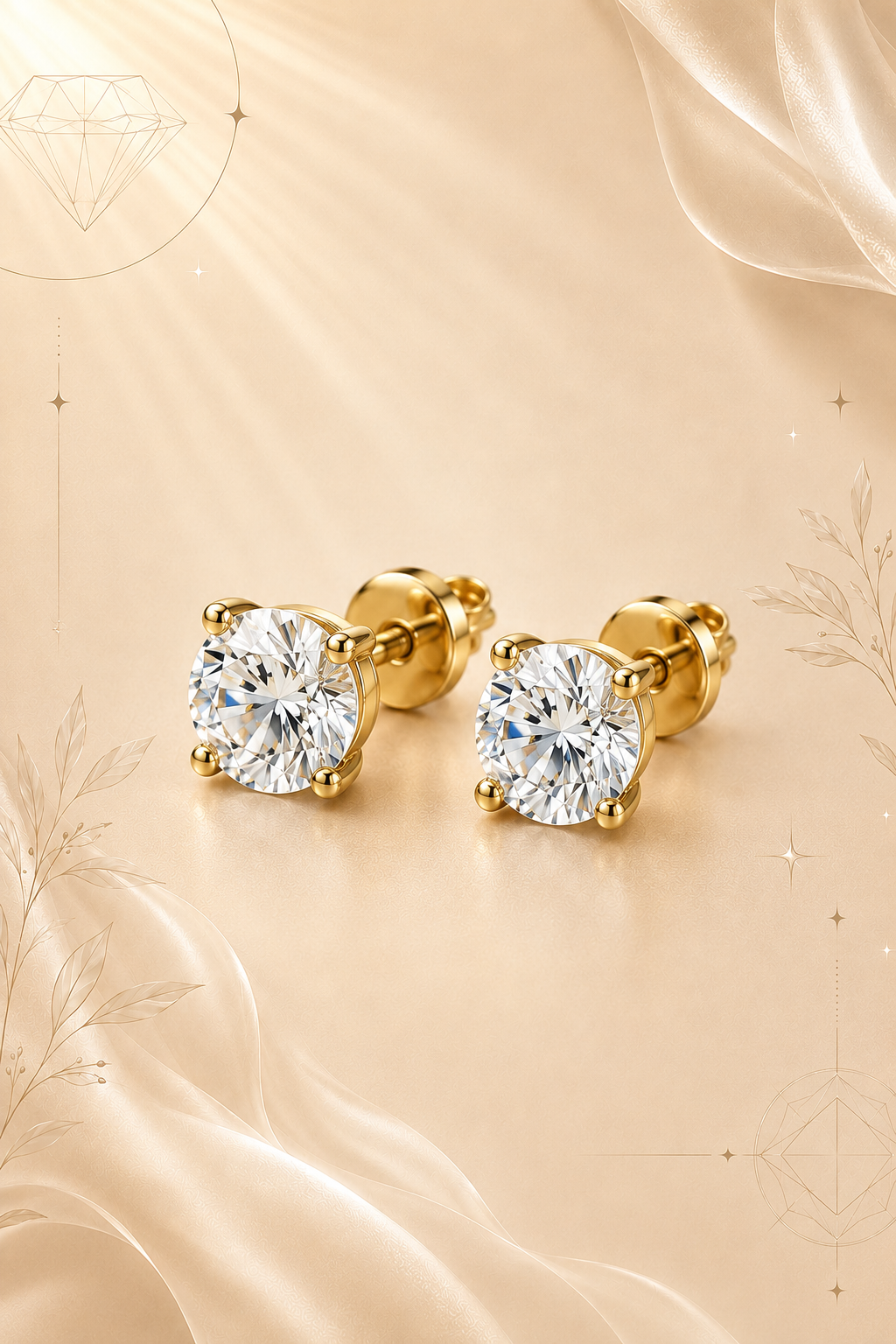Classic Solitaire Diamond Studs