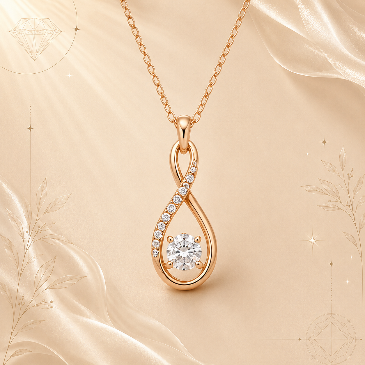 Infinity Drop Diamond Pendant