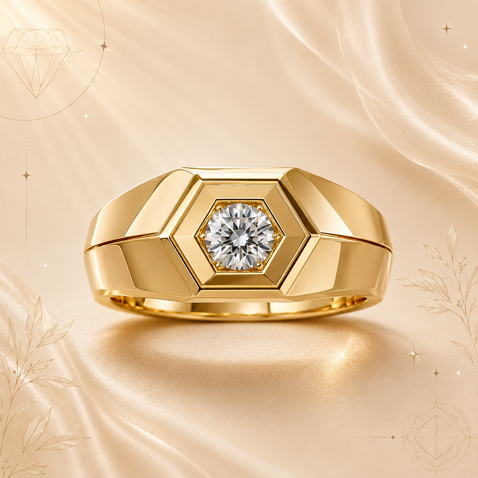 Thumbnail: Hexora Solitaire Diamond Ring