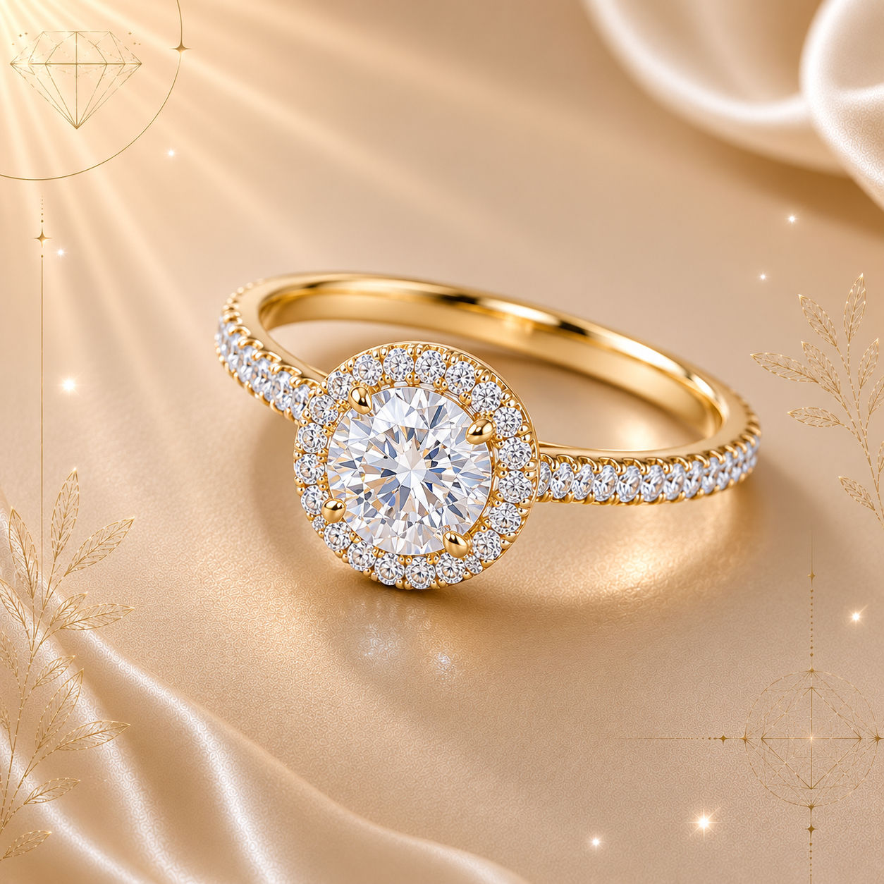 Halo Solitaire Diamond Ring