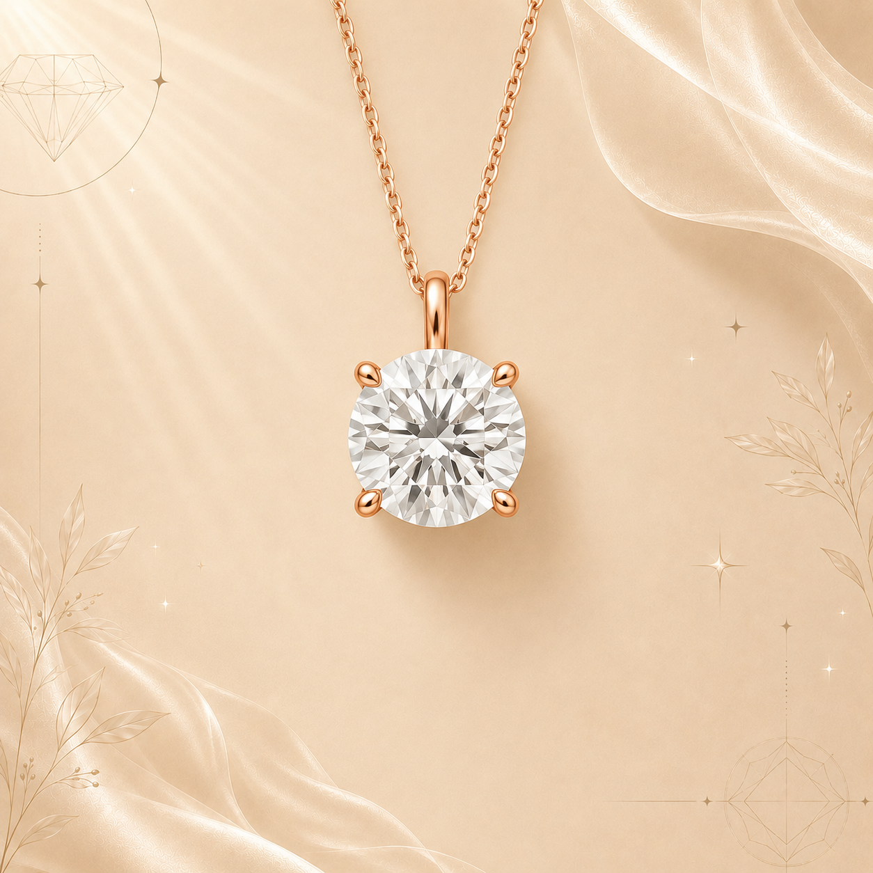 Round Solitaire Diamond Pendant