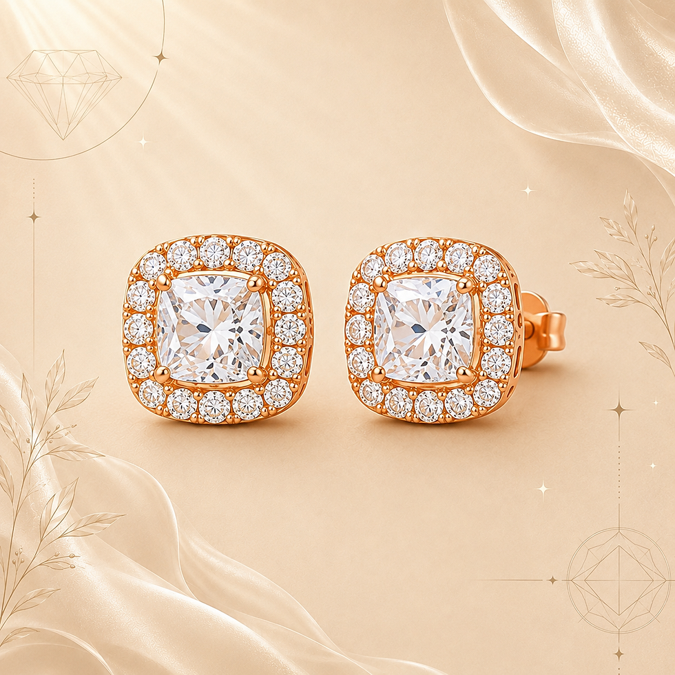 Thumbnail: Cushion Halo Diamond Studs