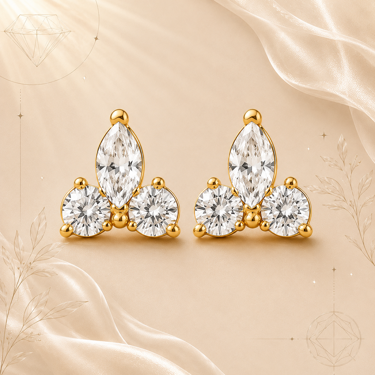 Celestial Trio Diamond Studs