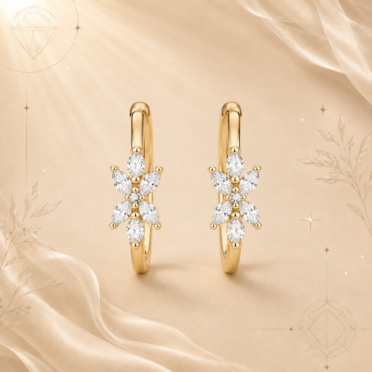 Fleure Marq Diamond Hoops
