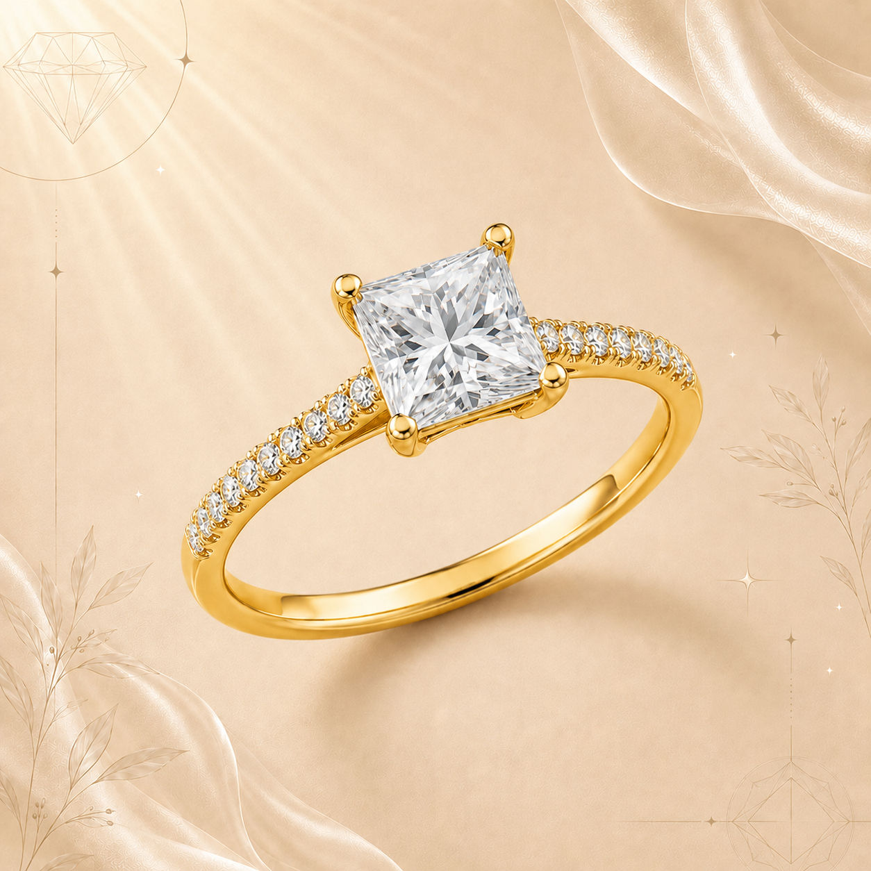 Princess Solitaire Diamond Ring