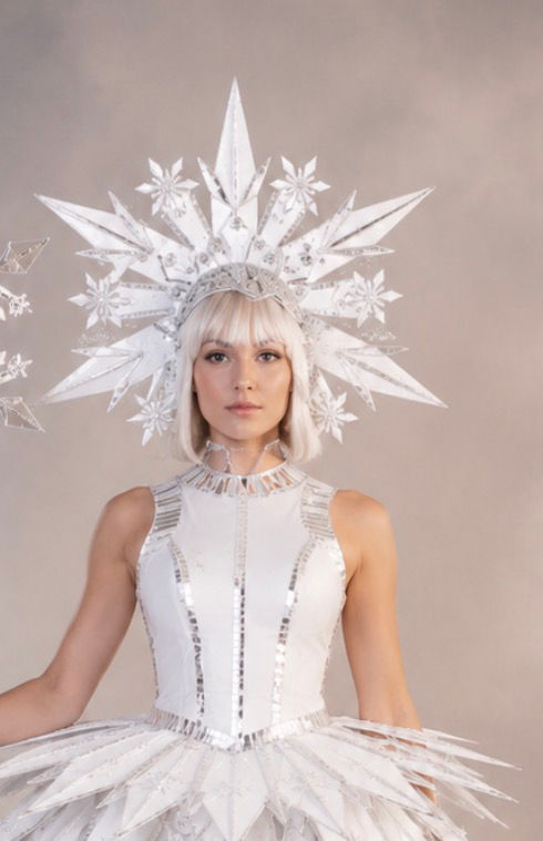 Rental White Snowflake Stilt Walker Costume