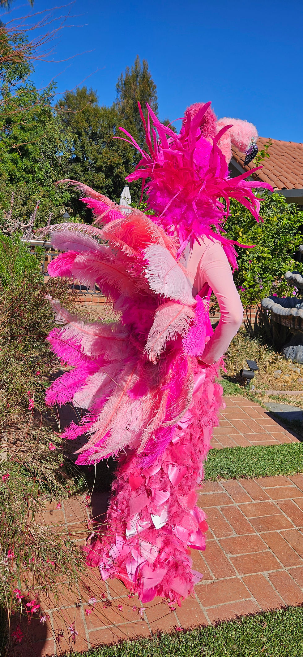 Thumbnail: Stilt Walker Pink Flamingo Costume. Alice in Wonderland.