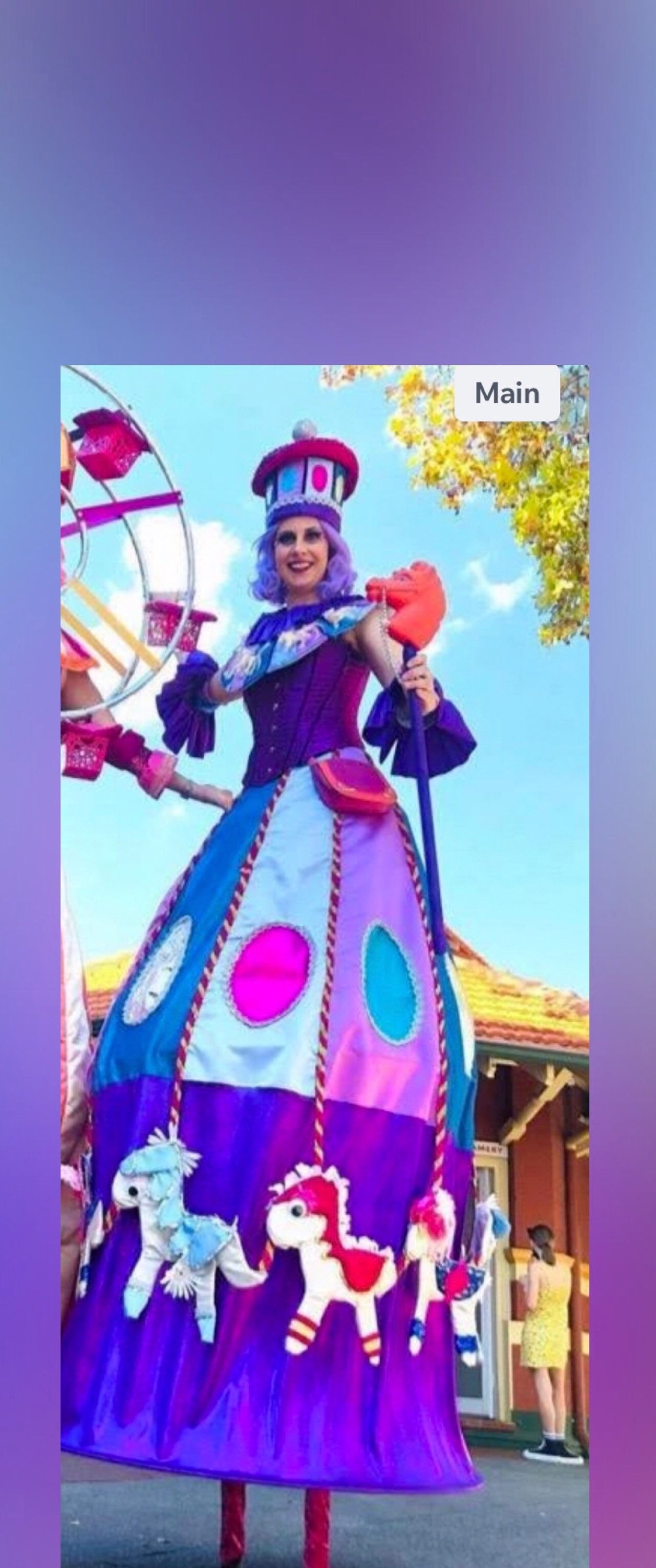 stilt walker costume. Circus Festival Parade Carnival Costume
