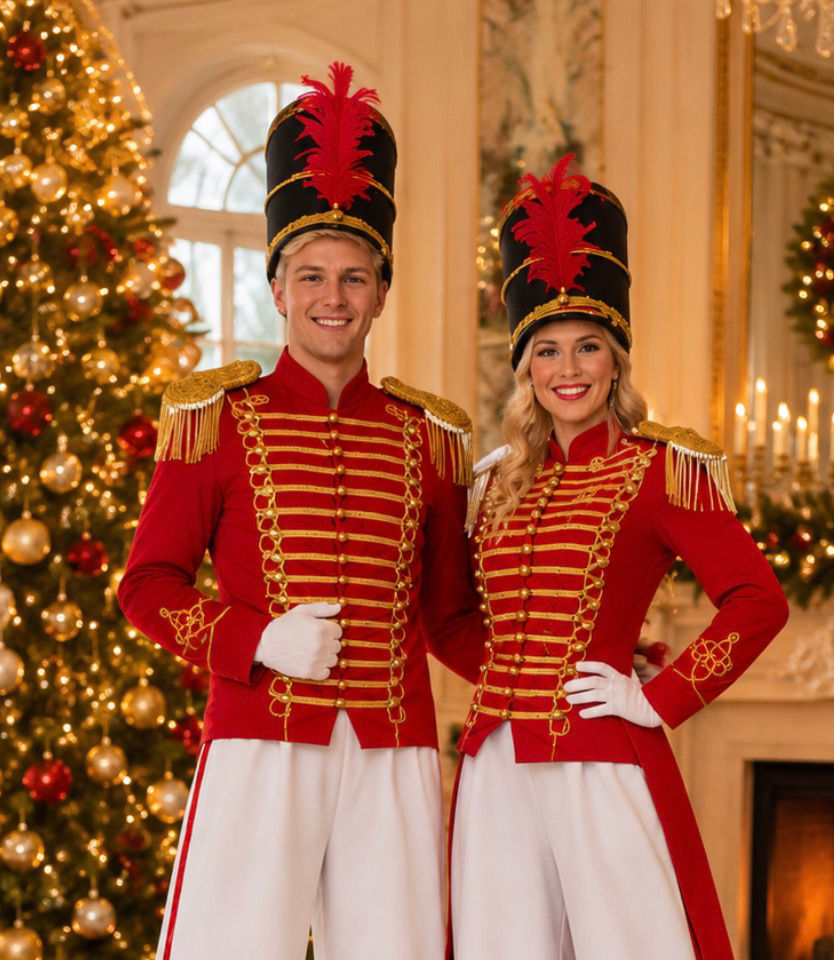 Christmas Stilt Walker Toy Soldier Costumes – Red & Gold Holiday Parade Performe