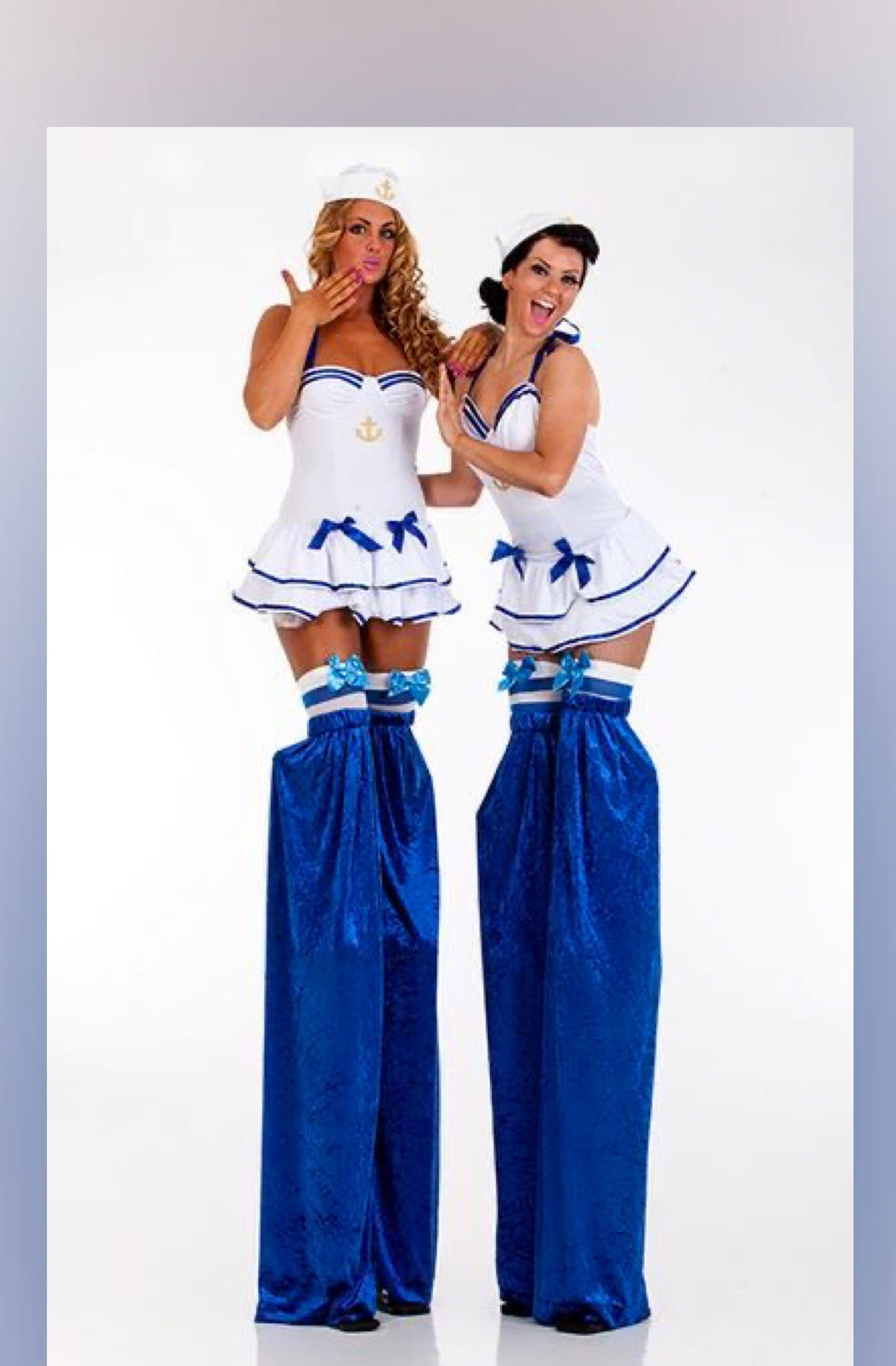 Female sailor Stilt walker costume.