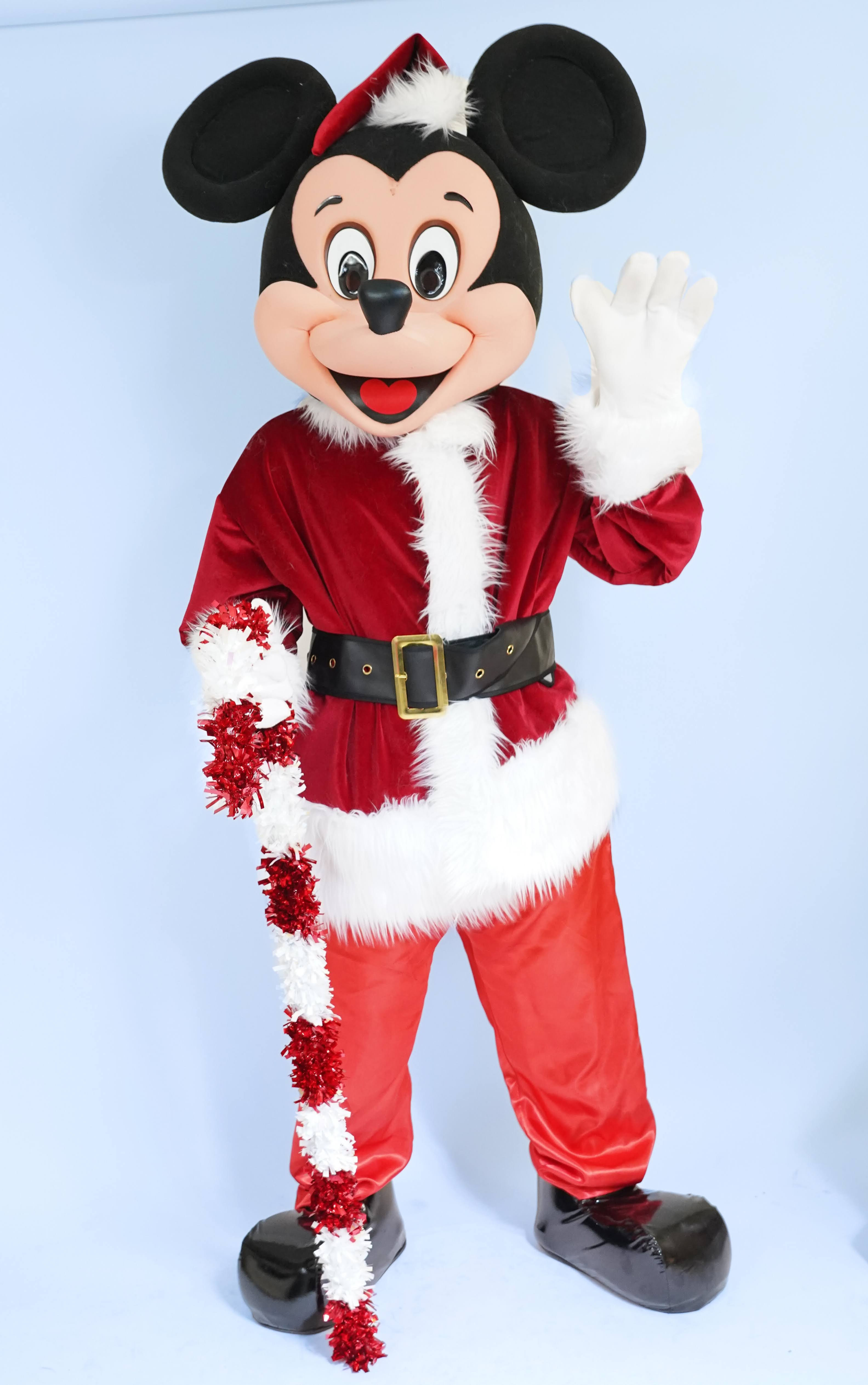Classic Santa Mickey Mouse-Inspired Mascot Costume Rental