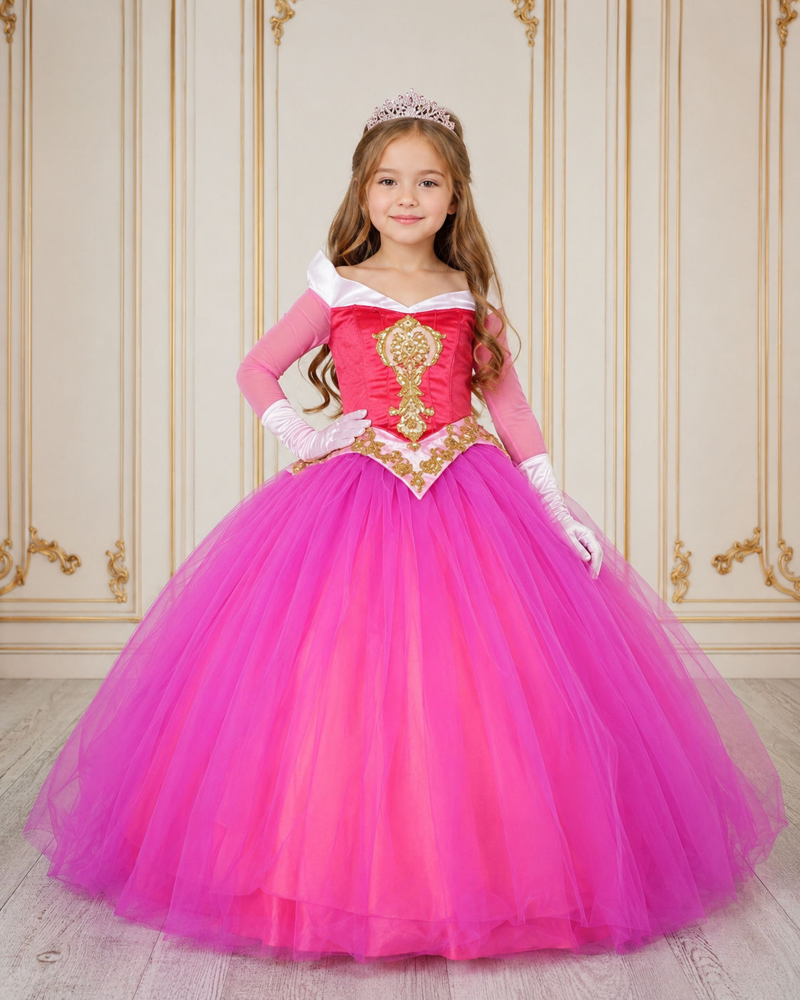 Sleeping Princess Girls Dress – Pink Princess Birthday Party Costume for Kids