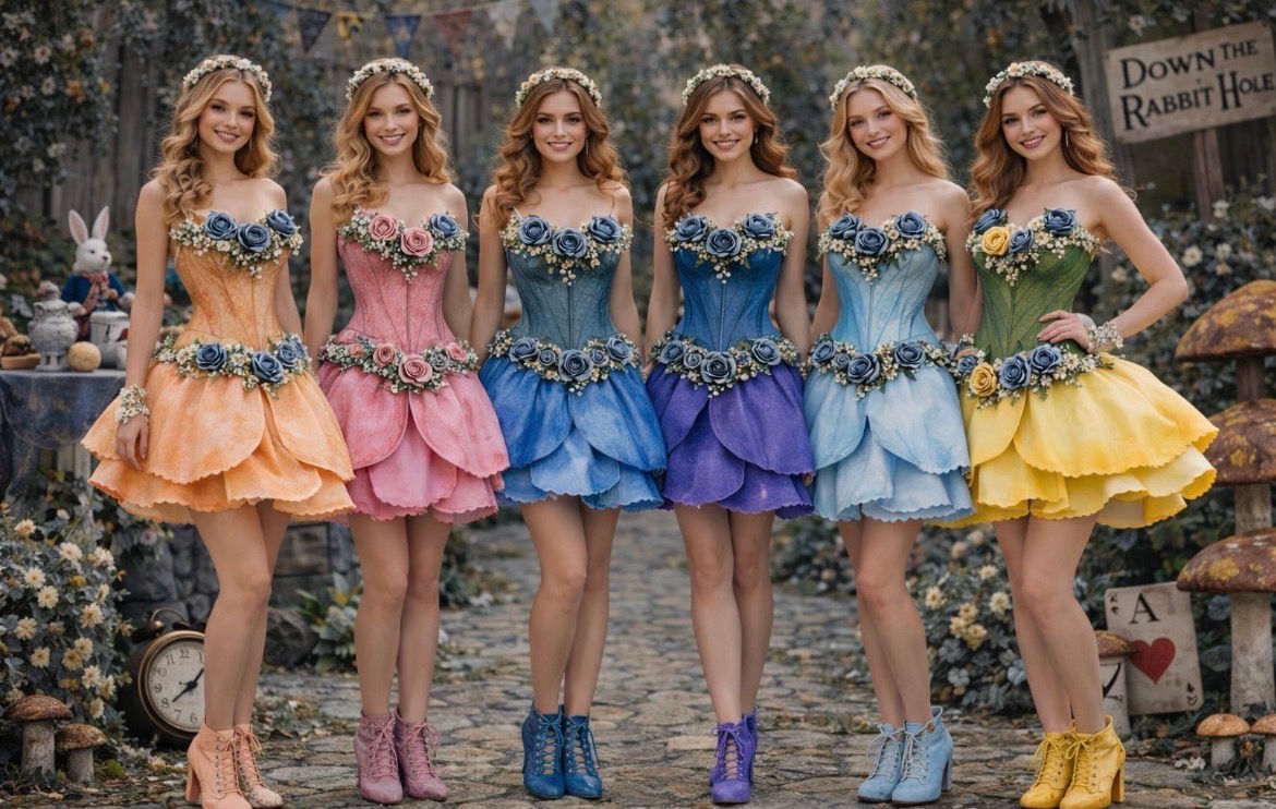 Alice in Wonderland Flower Petal Dress Collection – Fantasy Floral Party Costume