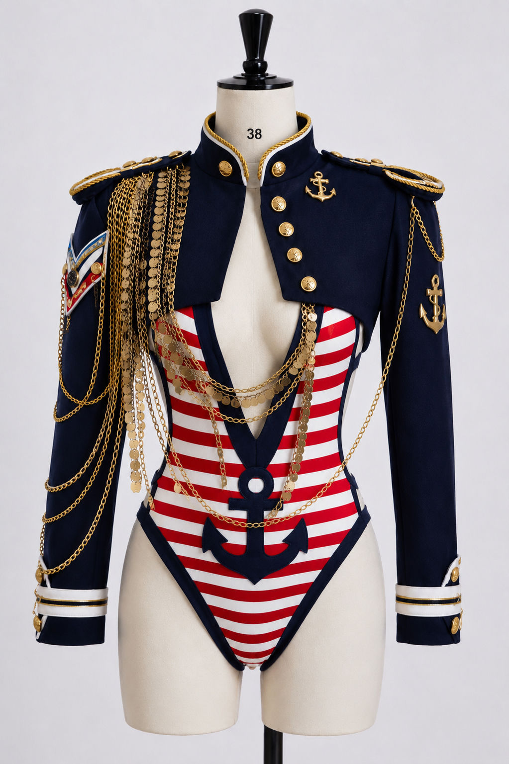 Admiral Showgirl Costume. Sailor costume