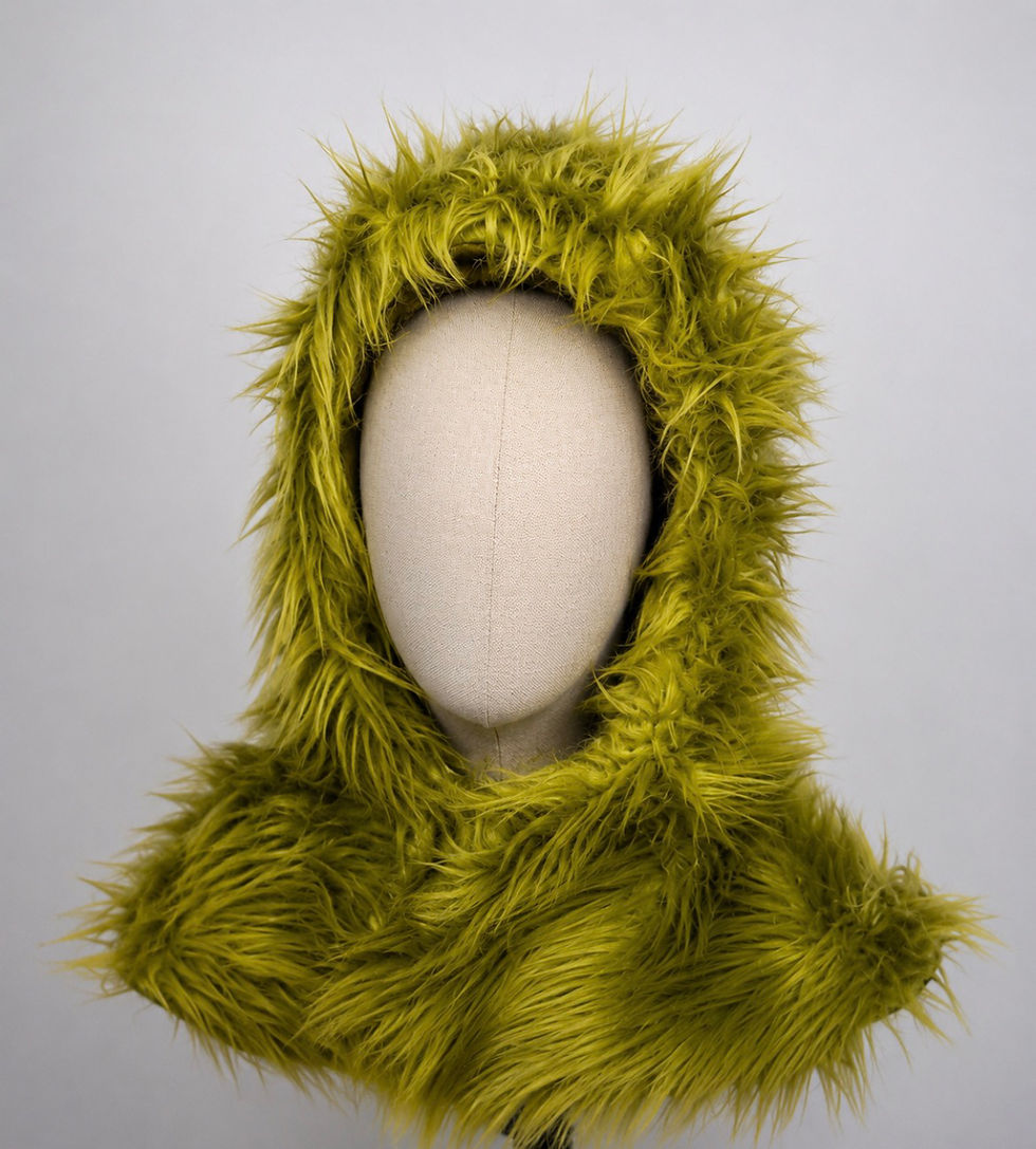 Thumbnail: Grinch Inspired Faux Fur Hood handmade Christmas costume accessory