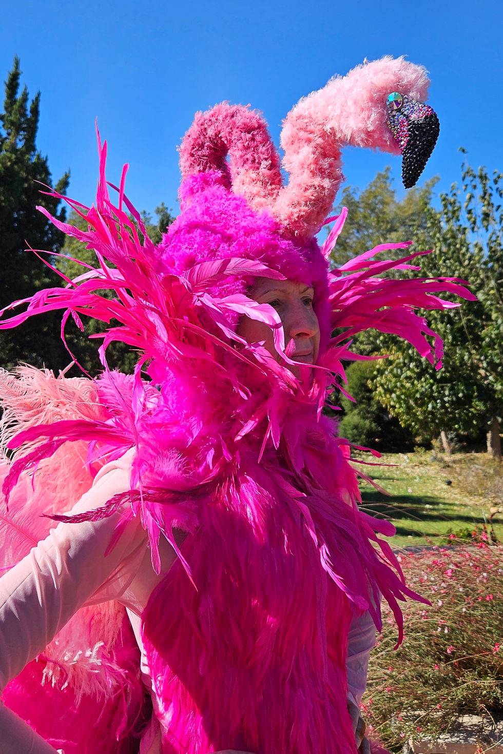 Miniatura: Stilt Walker Pink Flamingo Costume. Alice in Wonderland.