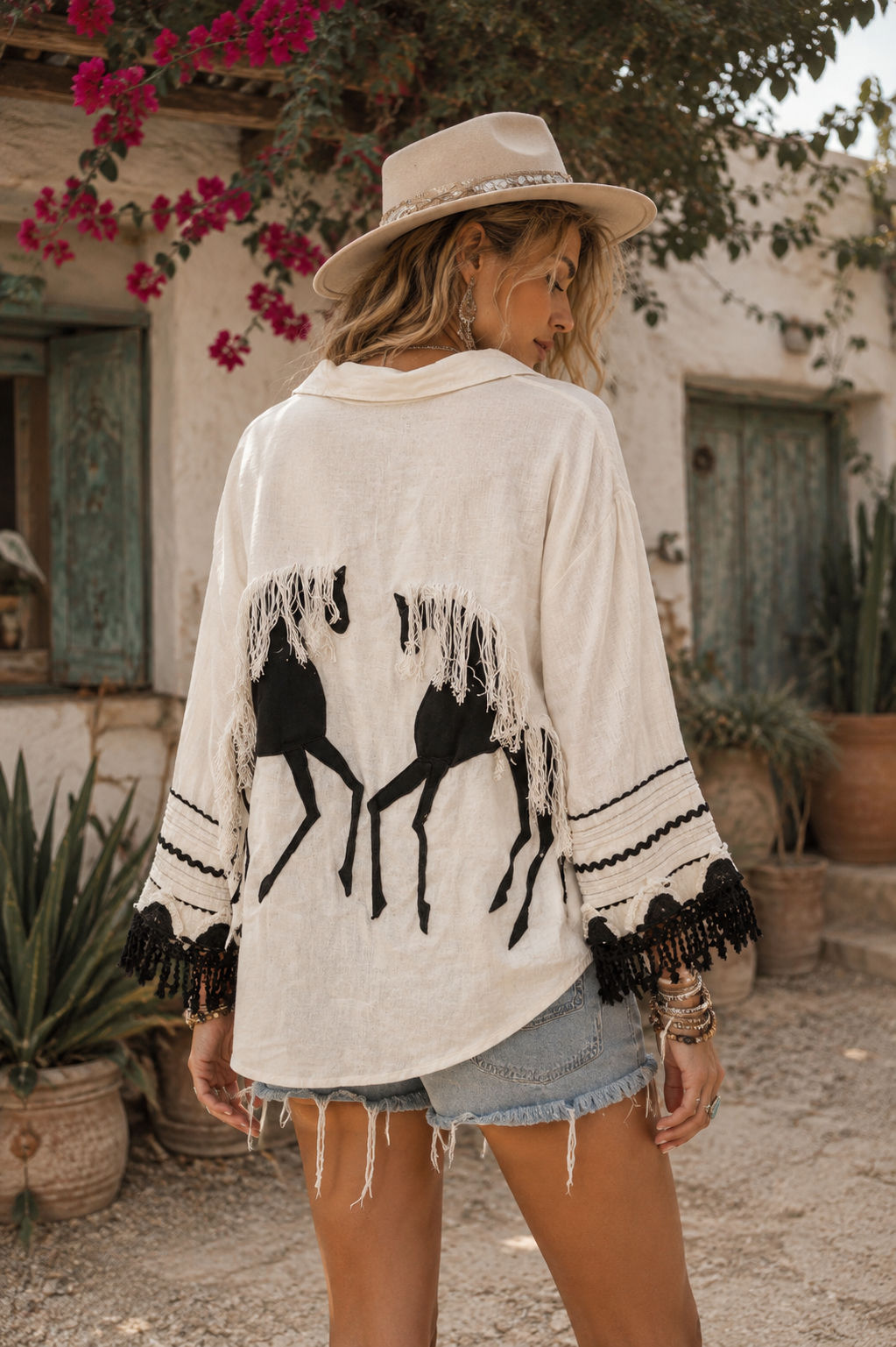Boho Horse Appliqué Shirt