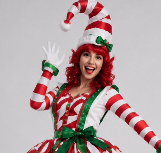 Candy Cane Stilt Walker Christmas Costume