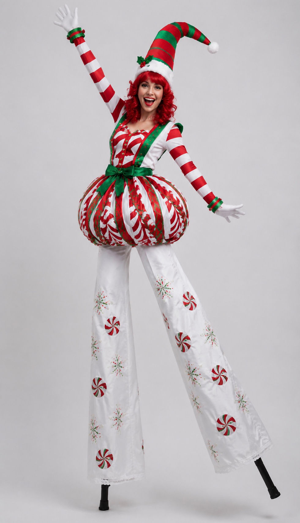 Thumbnail: Candy Cane Stilt Walker Christmas Costume