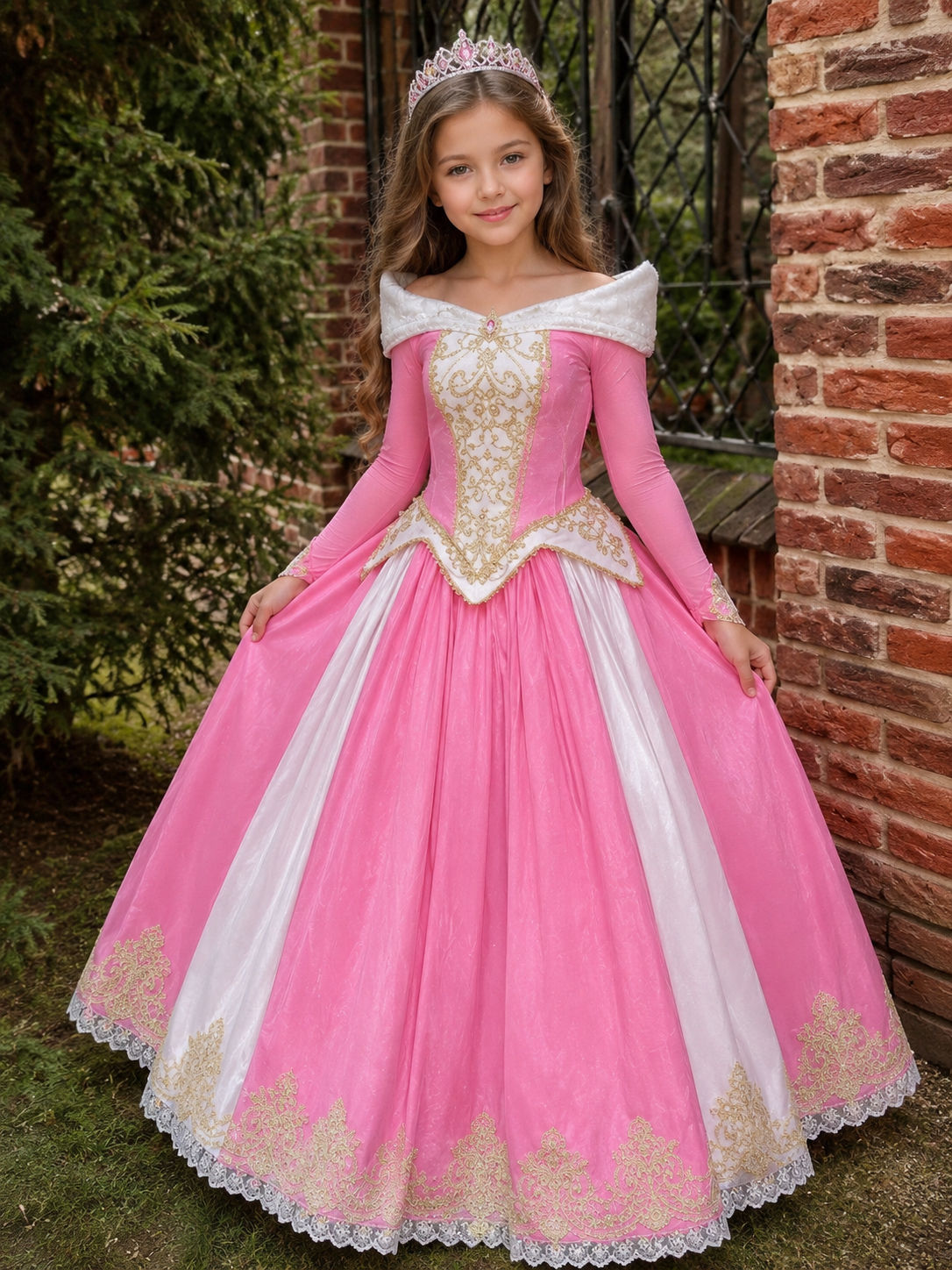 Sleeping Princess Girls Dress – Pink Fairytale Birthday Costume for Kids