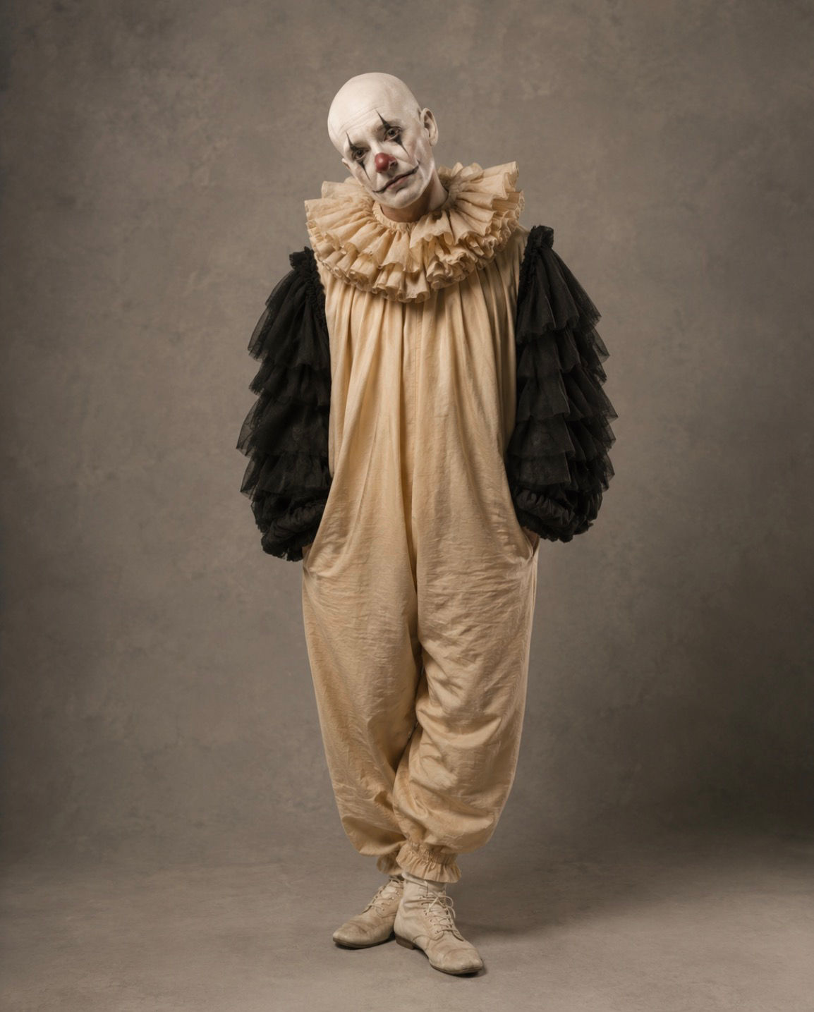 Vintage Pierrot Clown Costume – Black Sleeves (Concept Design)