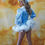 Miniatura: Christmas girl costume. Blue dress. Rent or sale.