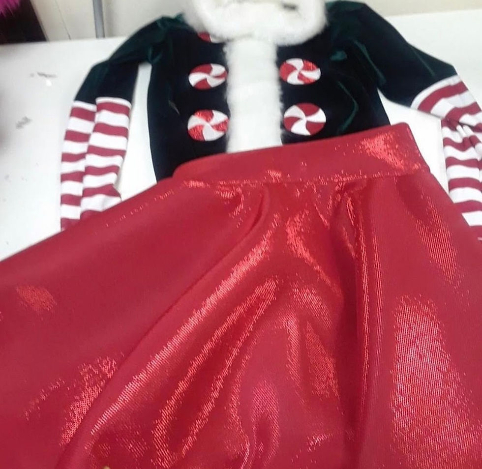 Thumbnail: Christmas Elf costume. Female outfit. Red. Green. White. 